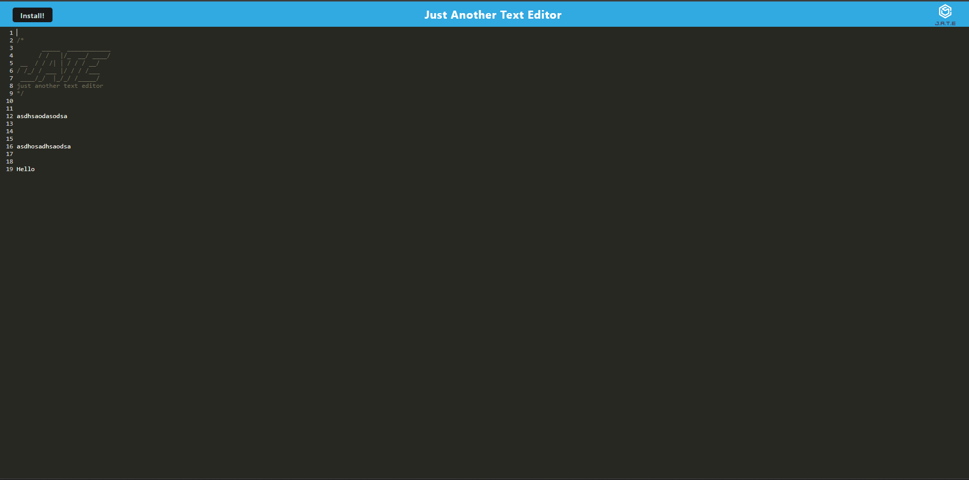 Just Another Text Editor (JATE)