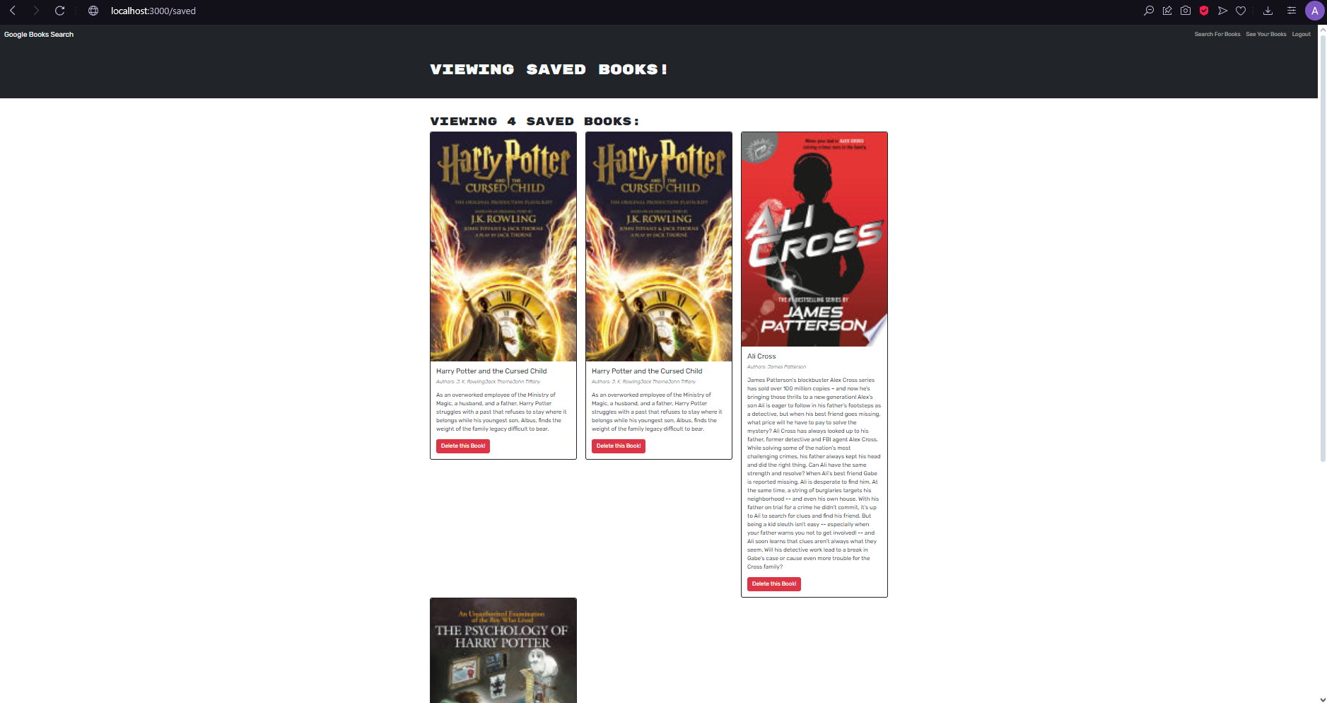 MERN Stack Book Search Engine