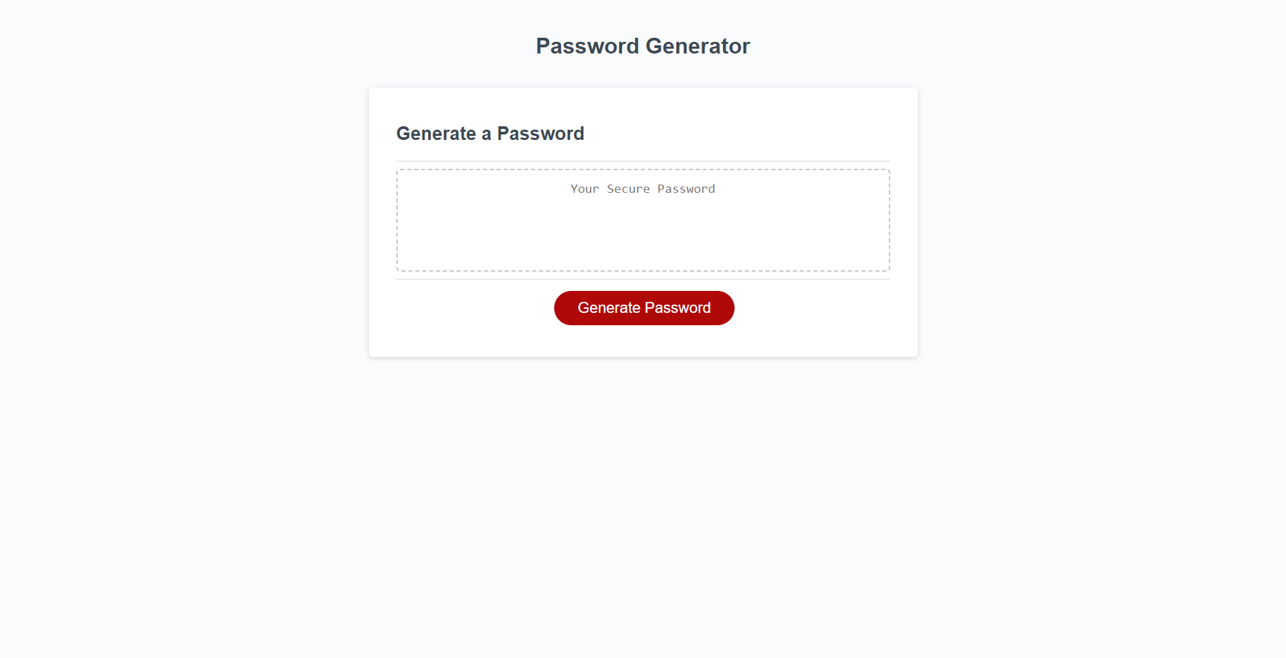 Need a password? Have a password generator!